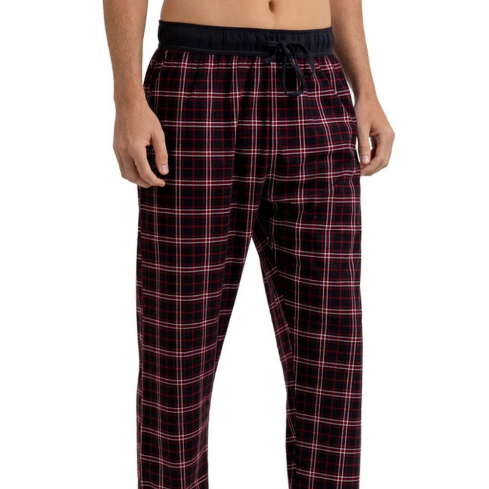 RED - BRUSHED PLAID FLANNEL LOUNGE PANTS MEDIUM Msrp $49